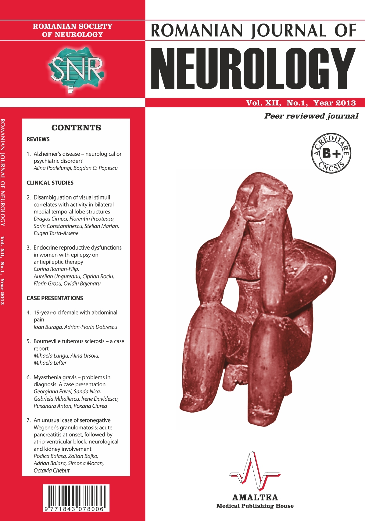 Romanian Journal of Neurology, Volume XII, No. 1, 2013