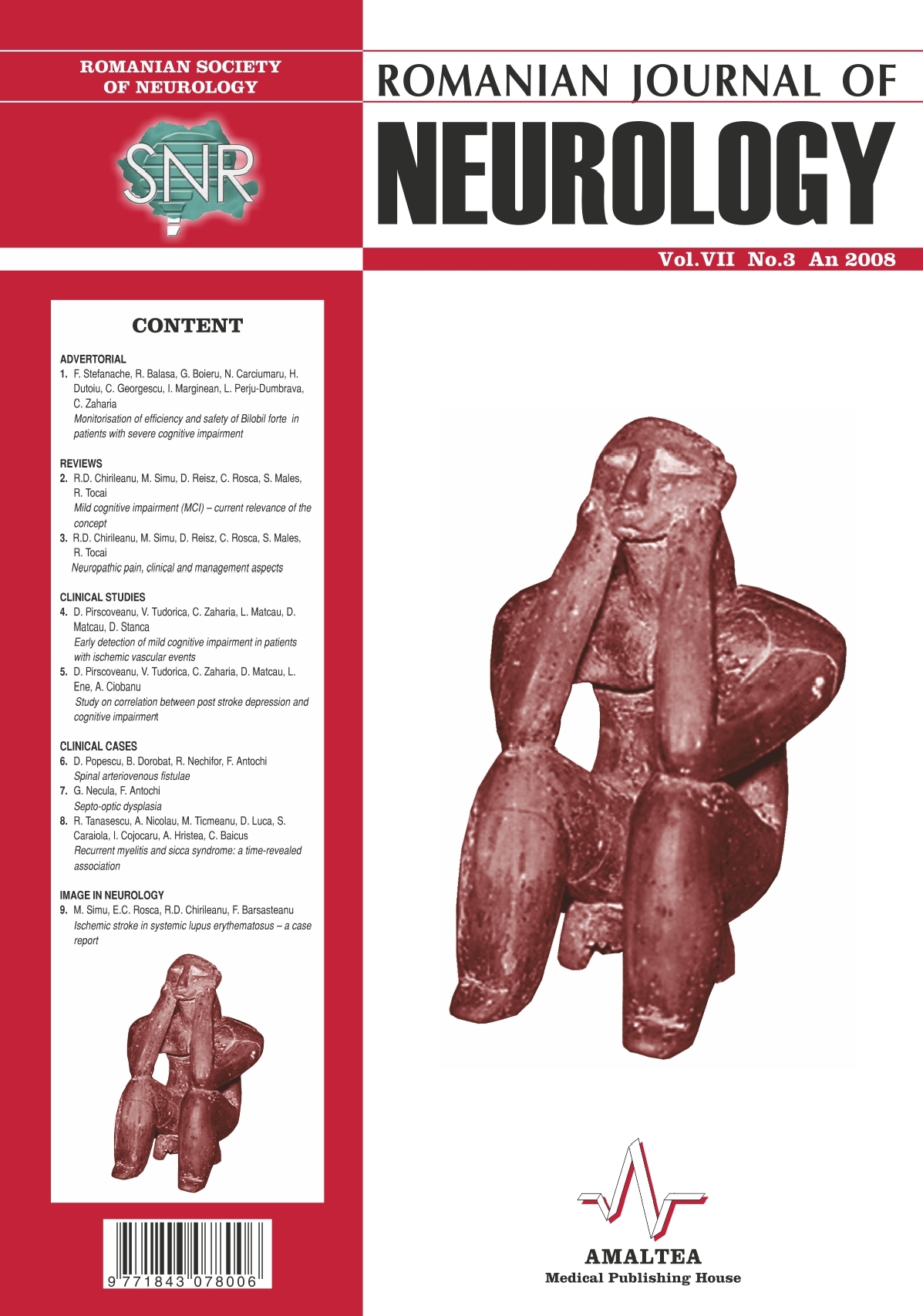 Romanian Journal of Neurology, Volume VII, No. 3, 2008
