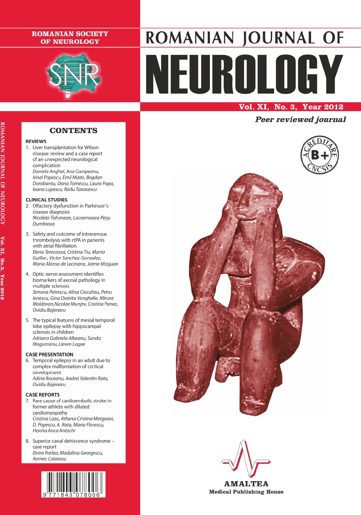 Romanian Journal of Neurology, Volume XI, No. 3, 2012