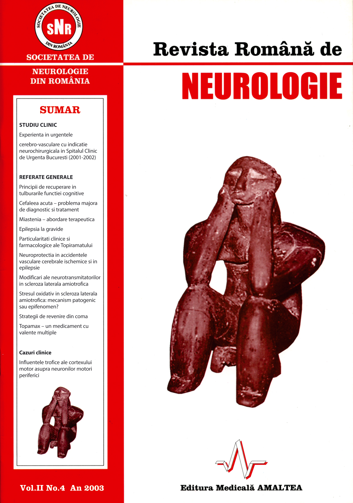 Romanian Journal of Neurology, Volume II, No. 4, 2003