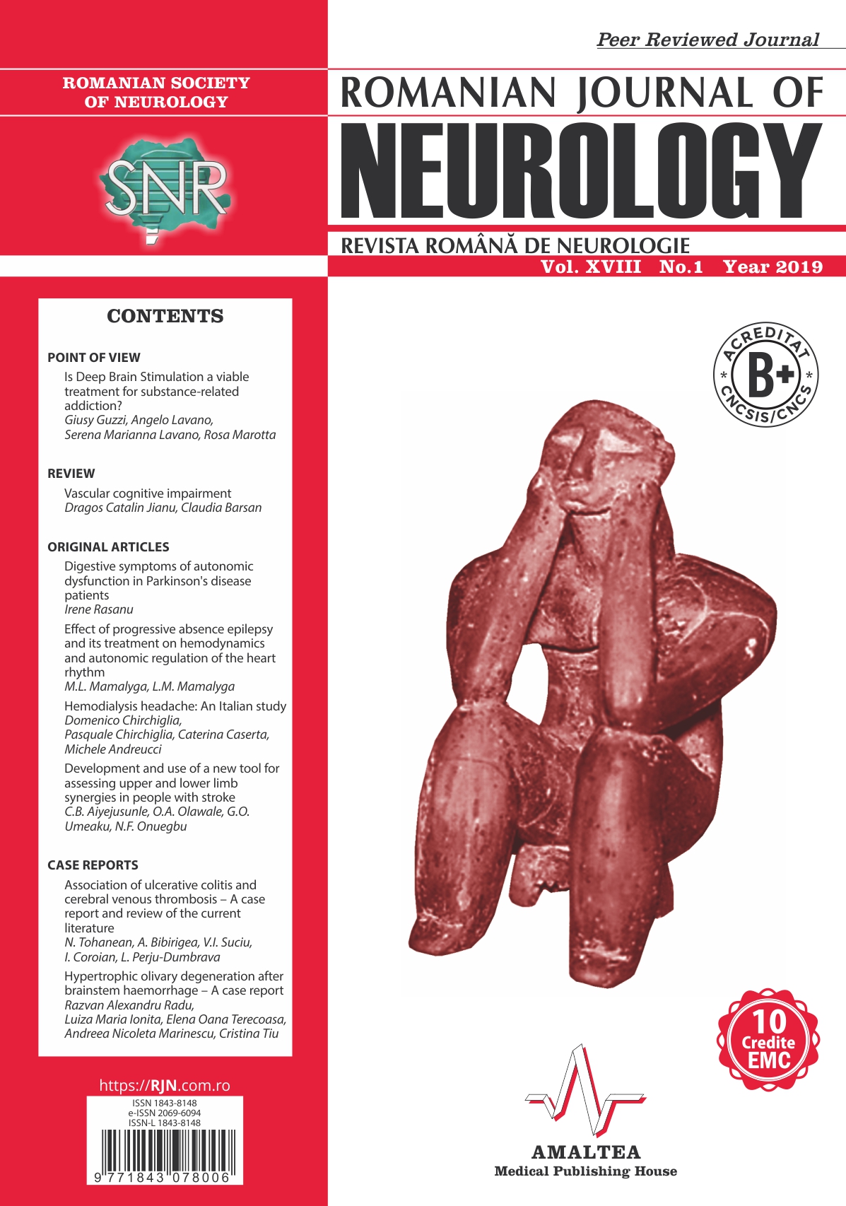 Romanian Journal of Neurology, Volume XVIII, No. 1, 2019