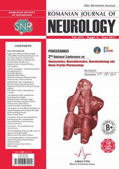 Romanian Journal of Neurology, Volume XVI, Suppl. 2, 2017